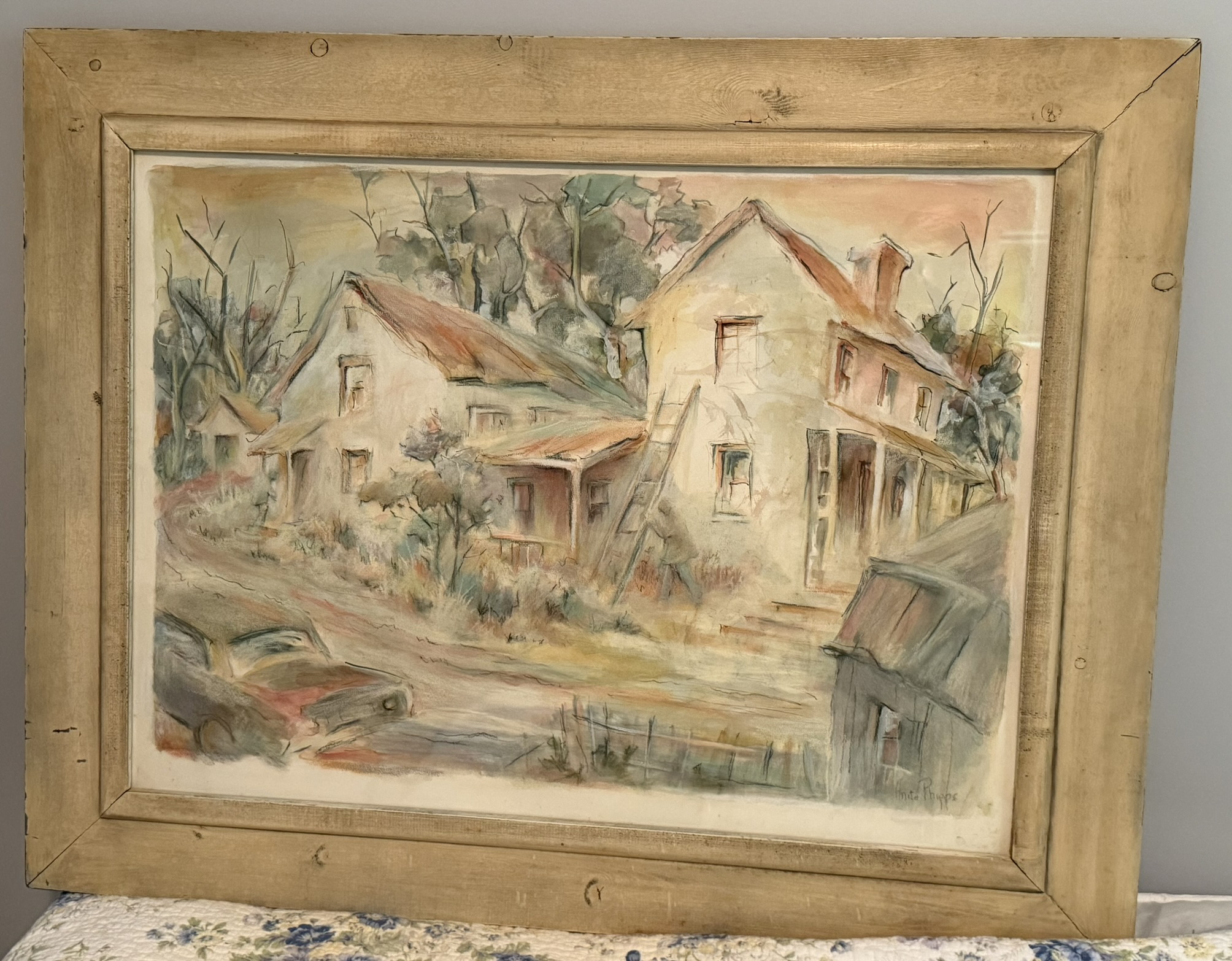 A painting of a house in a frame

AI-generated content may be incorrect.